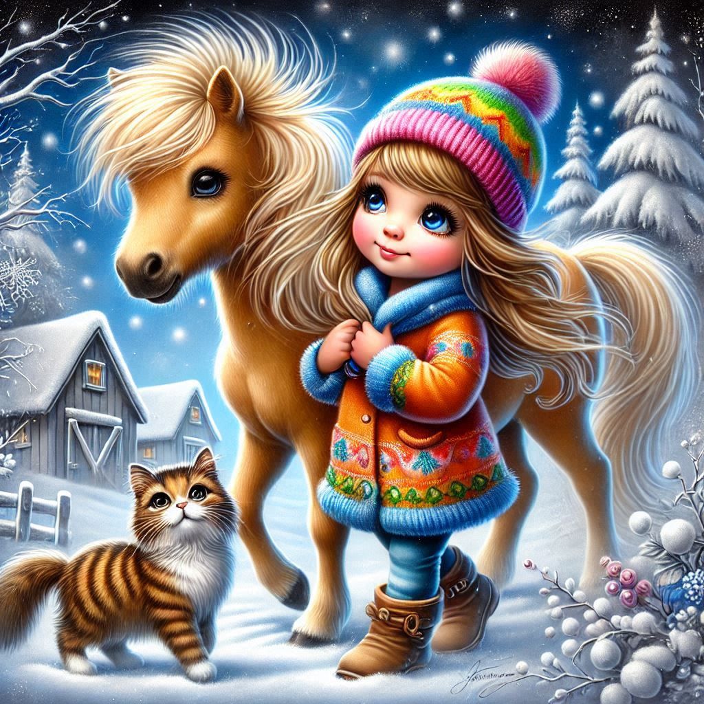 little girl riding her pony.