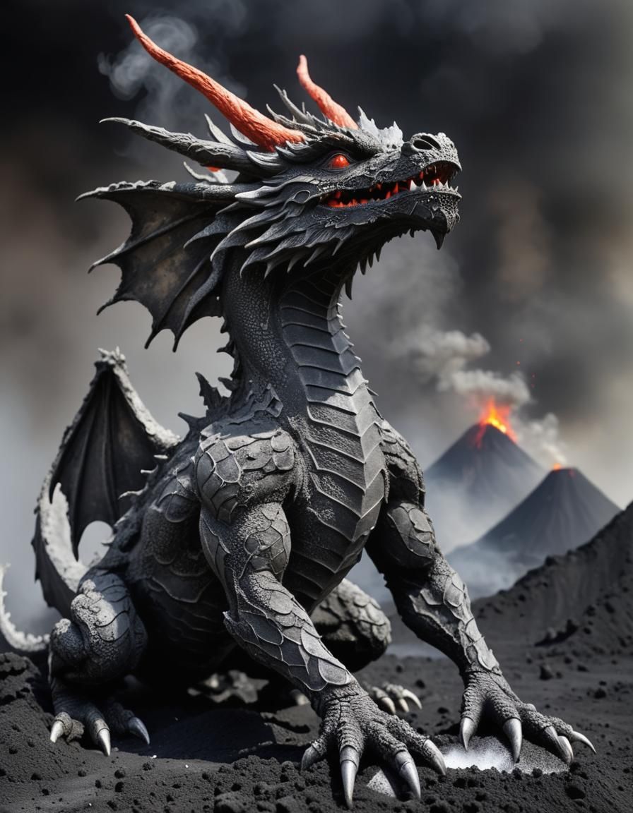 Volcanic Ash Dragon - AI Generated Artwork - NightCafe Creator