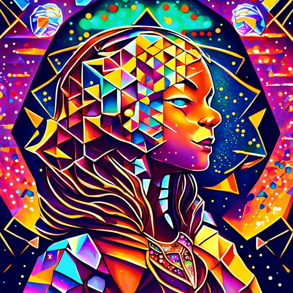A Cubist Pop Surrealistic Woman