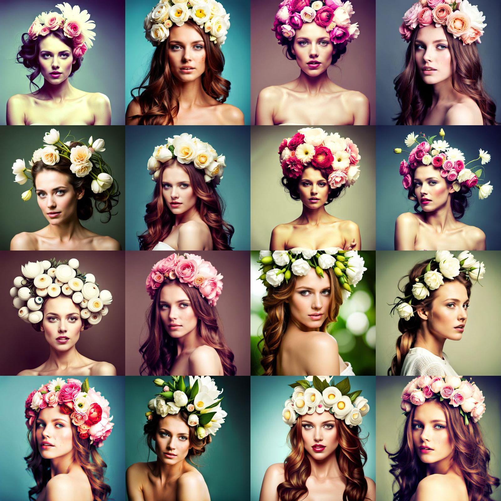 Beautiful girl with flower headdress