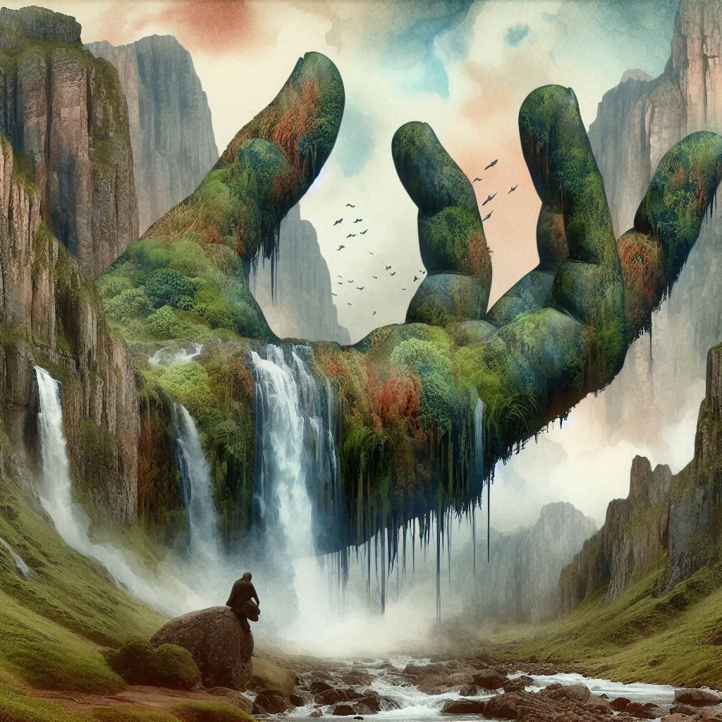 double exposure beautiful fantasy portrait landscape..