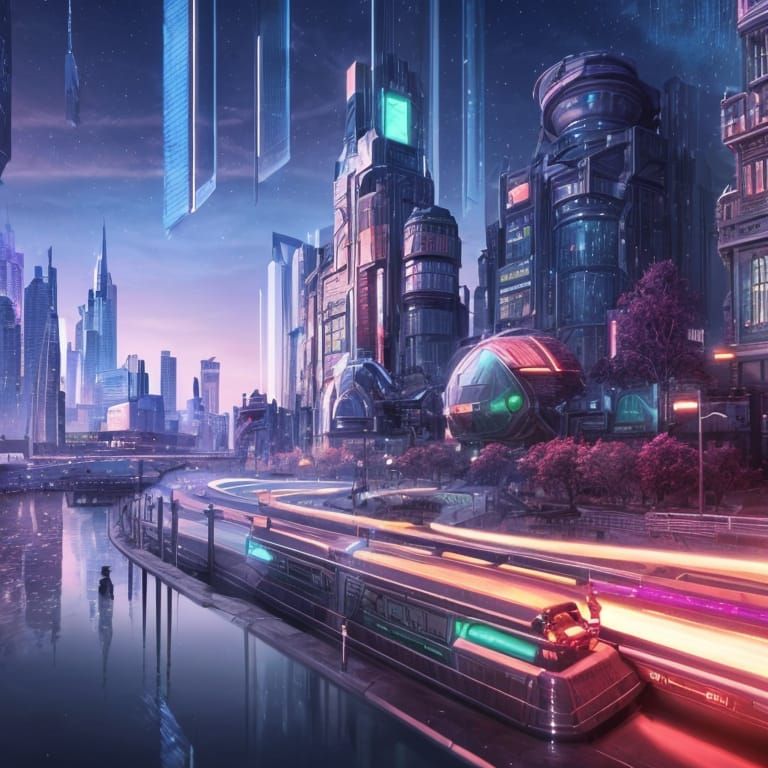 An AI Creates a Beautiful City Scene - Creative Upscale