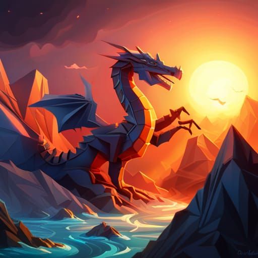 origami dragon - AI Generated Artwork - NightCafe Creator