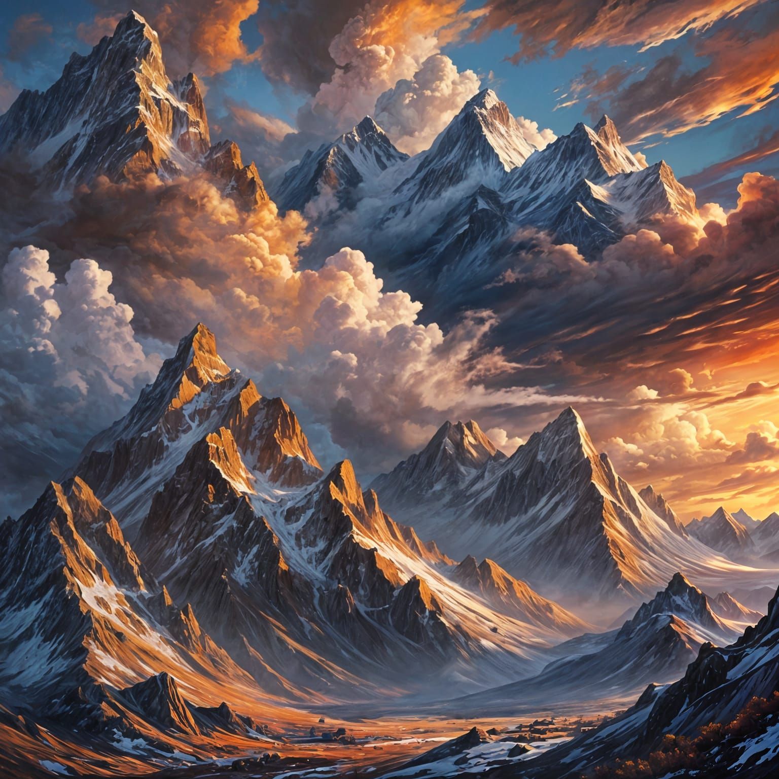 Colorful Landscape in Graffiti Splash Art Style