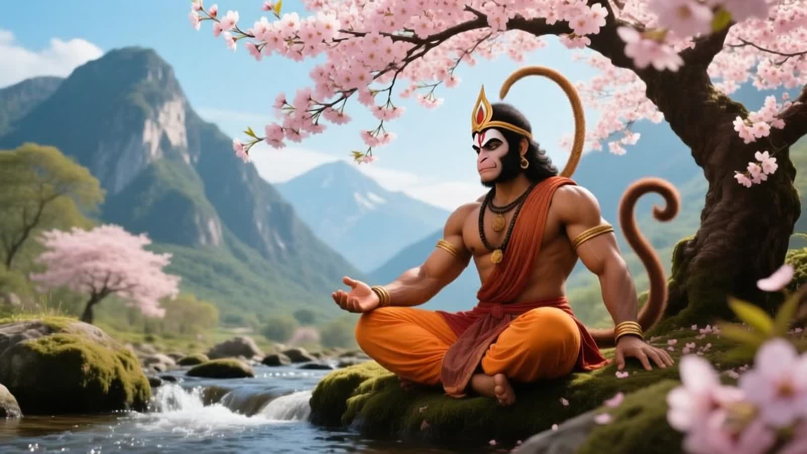 Be like Hanuman — strong enough to move mountains, wise enough to sit still by the stream, underneath a cherry blossom t...