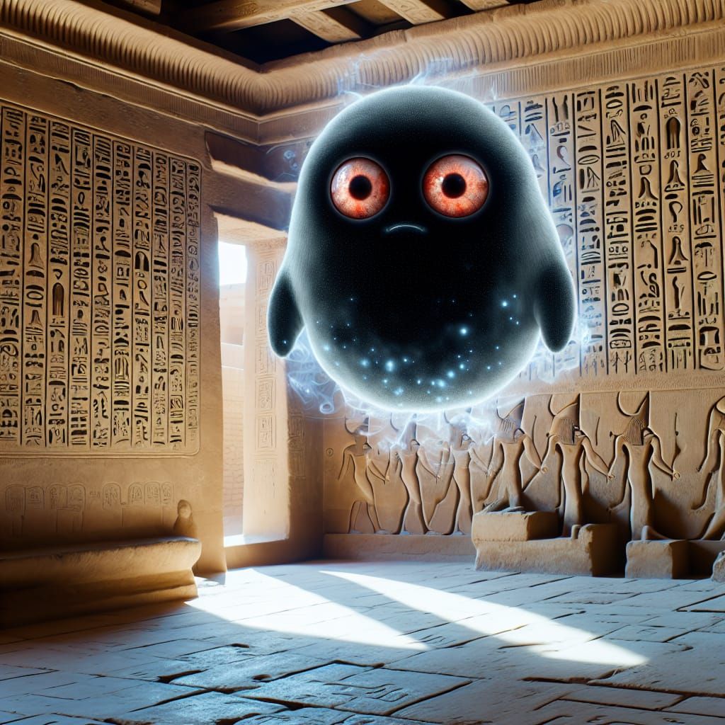 A Realistic depiction of Ghastly from Pokémon, in an Egyptia...