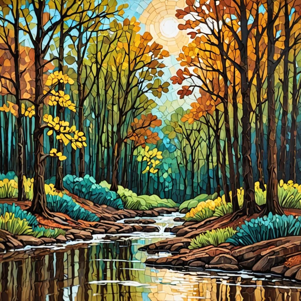 Abstract Bokeh Landscape in Expressionist Style