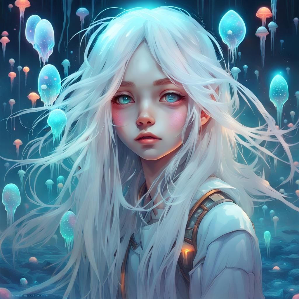 White Hair Girl 1 Ai Generated Artwork Nightcafe Creator