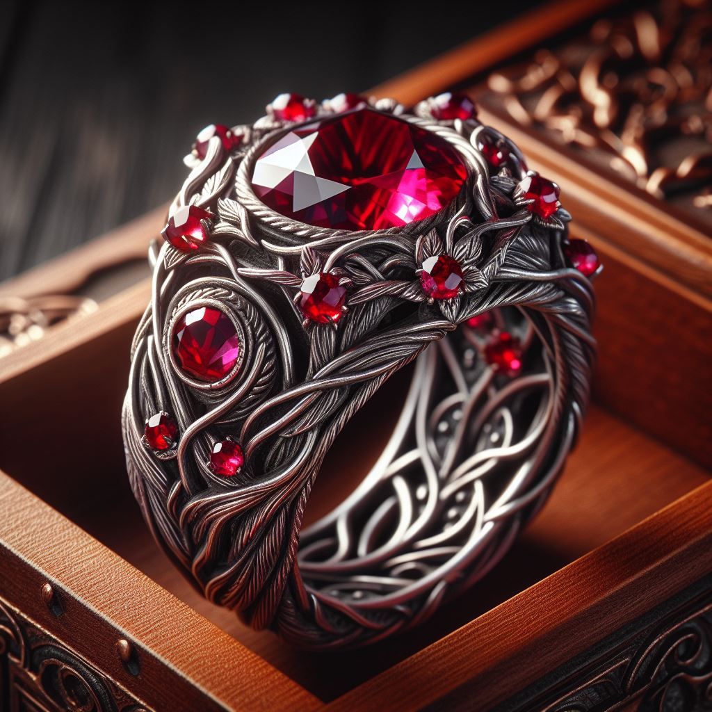 The Ruby Enigma: Druidic Vines and Cosmic Scales in Hyperdetail