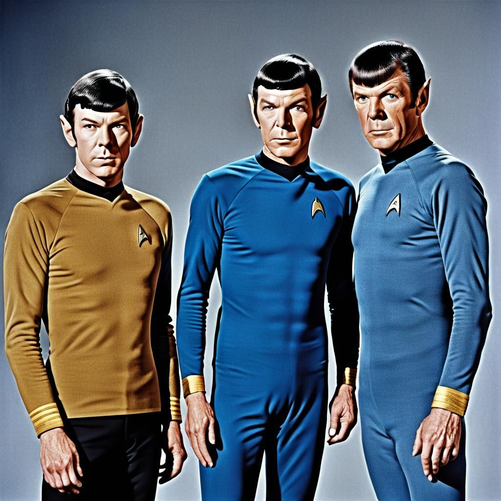 Kirk, Spock, and McCoy - AI Generated Artwork - NightCafe Creator