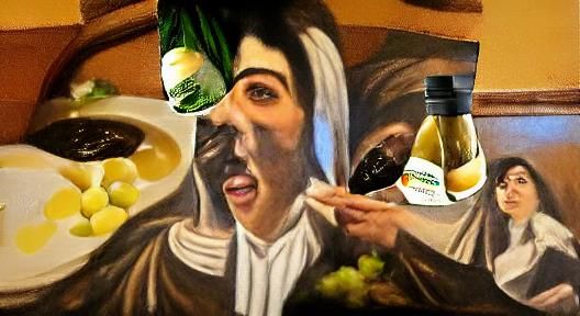Caravaggio Saint Theresa of Avila at Olive Garden oil on can...