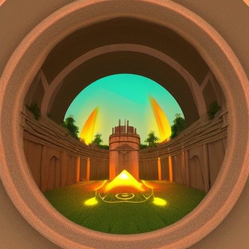 A portal opening up with sound coming out while native triba...