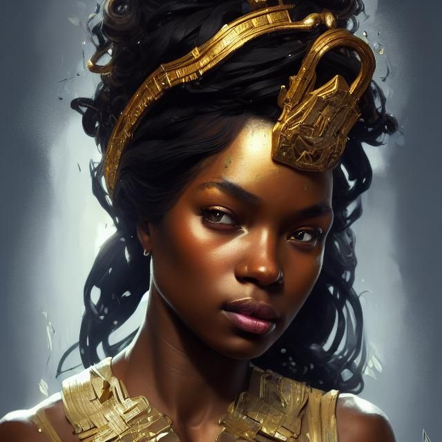 Black Gold Princess - AI Generated Artwork - NightCafe Creator