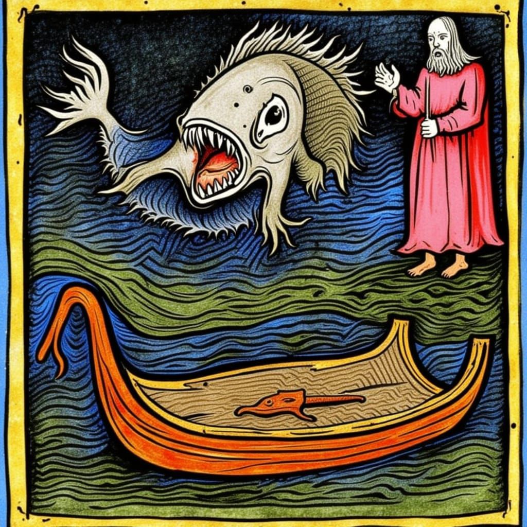 - is this a goldfish? well, we've really spoiled the sea... by the way, where's my net? has it dissolved?