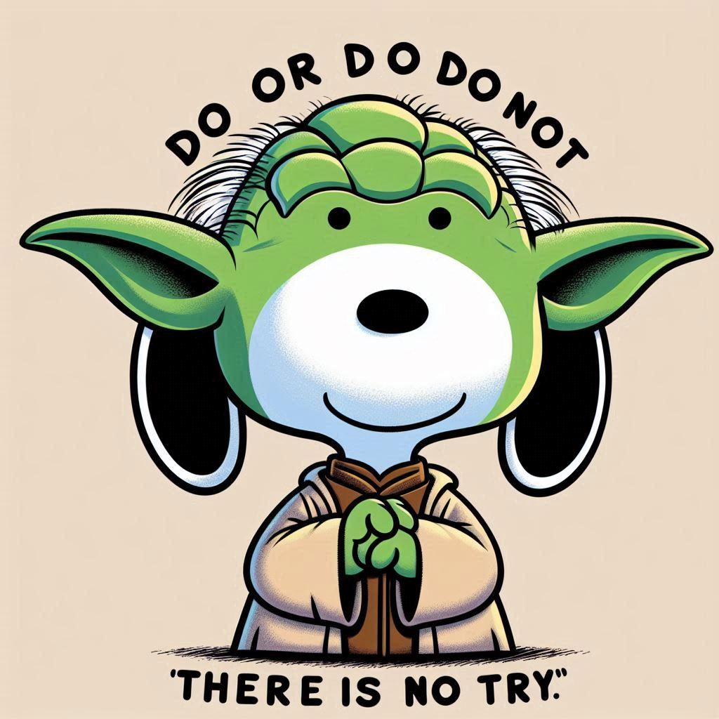Snoopy with Yoda wisdom