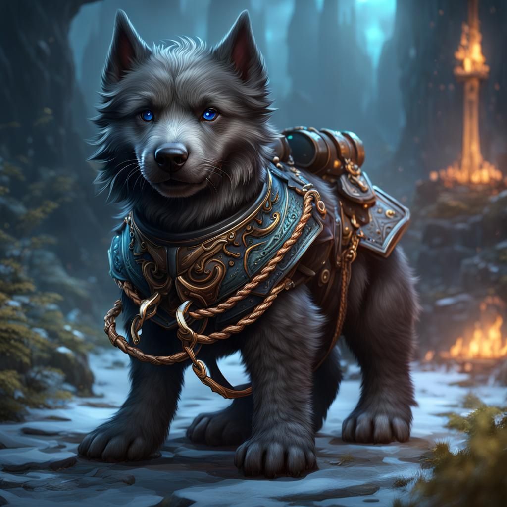Direwolf puppy  by @Magda K