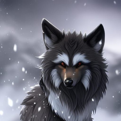 Wolf in a Blizzard - AI Generated Artwork - NightCafe Creator