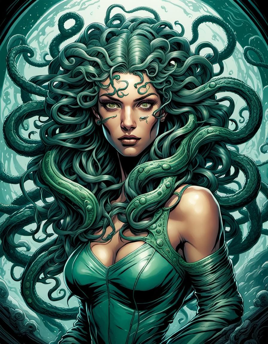 hyper realistic, perfect, Medusa