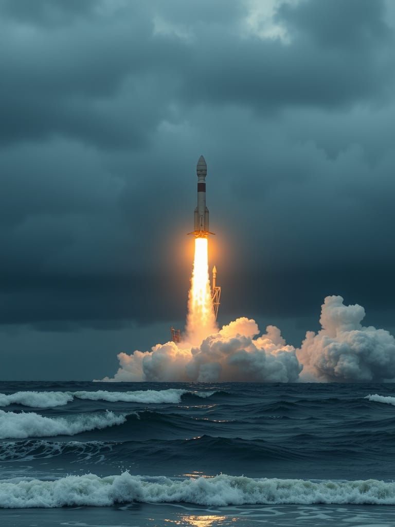 A rocket 10 seconds after launch