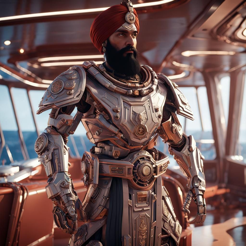 Sikh warrior on a cruise ship