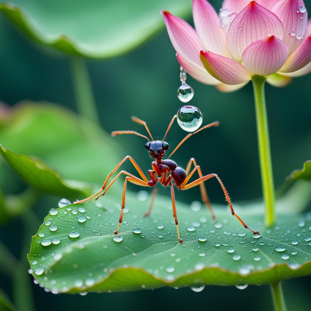 A micro photograph of a tiny little ant   by @Alfred Stephens