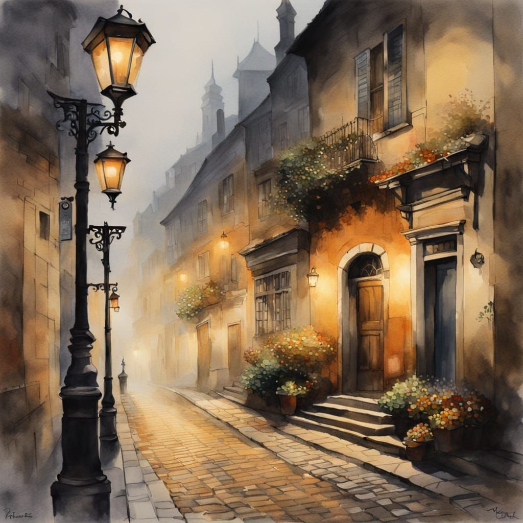 Moonlit Nightly Wanderings in Watercolor