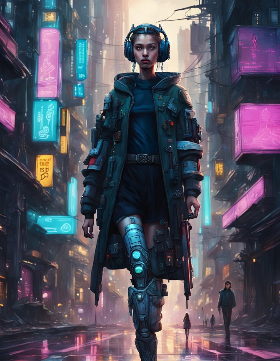 A princess walking through a city street.