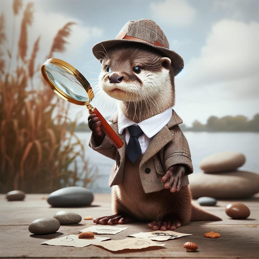 great baby otter detective