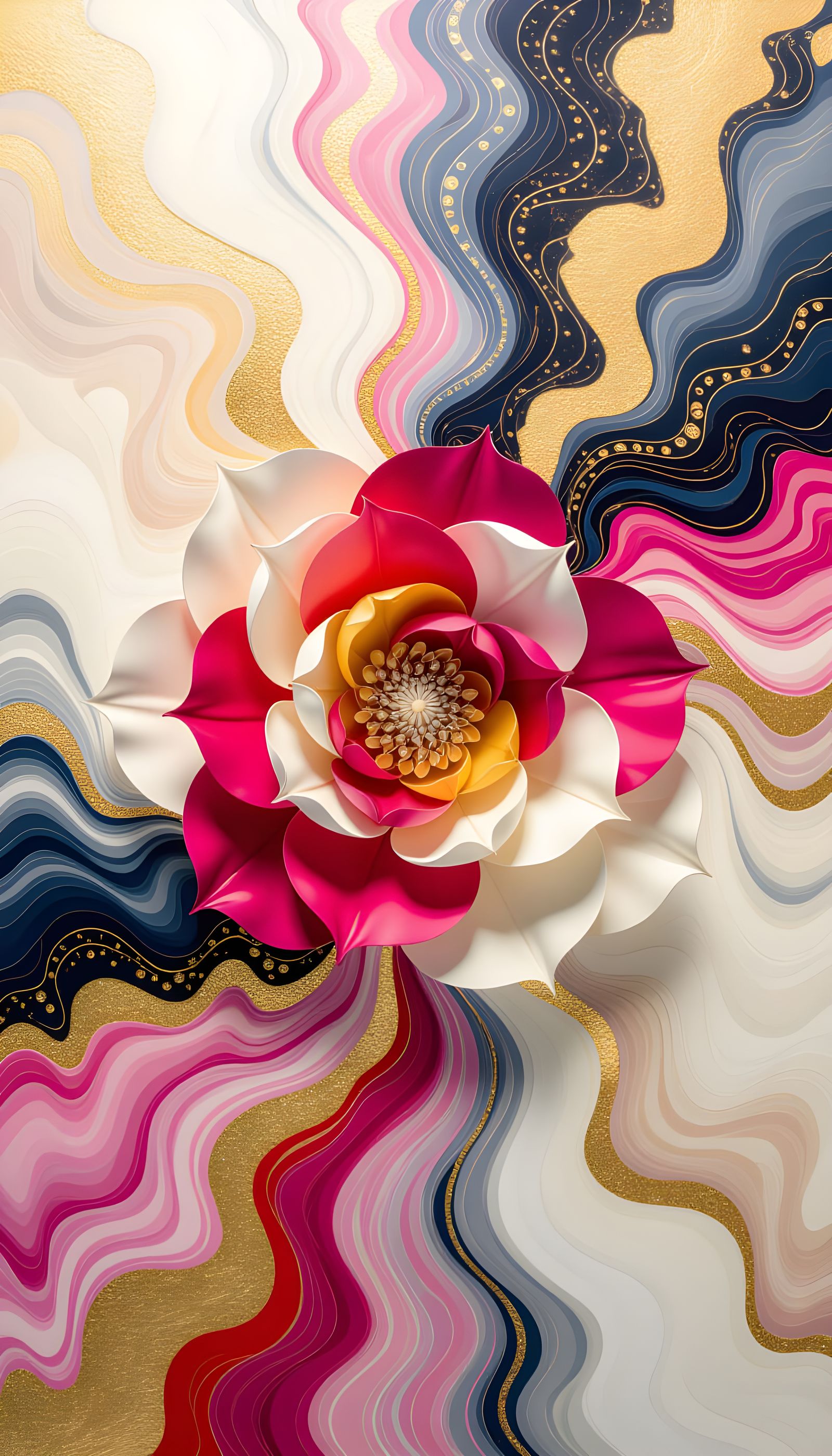 Blooming Flower Fluid Acrylic Pour Art