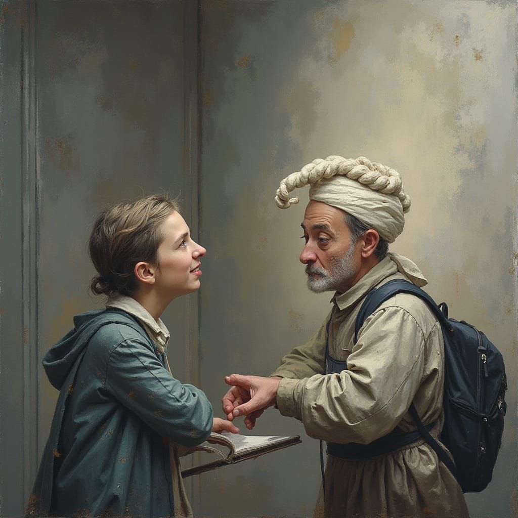 Woman in Chains Against Dark Backdrop