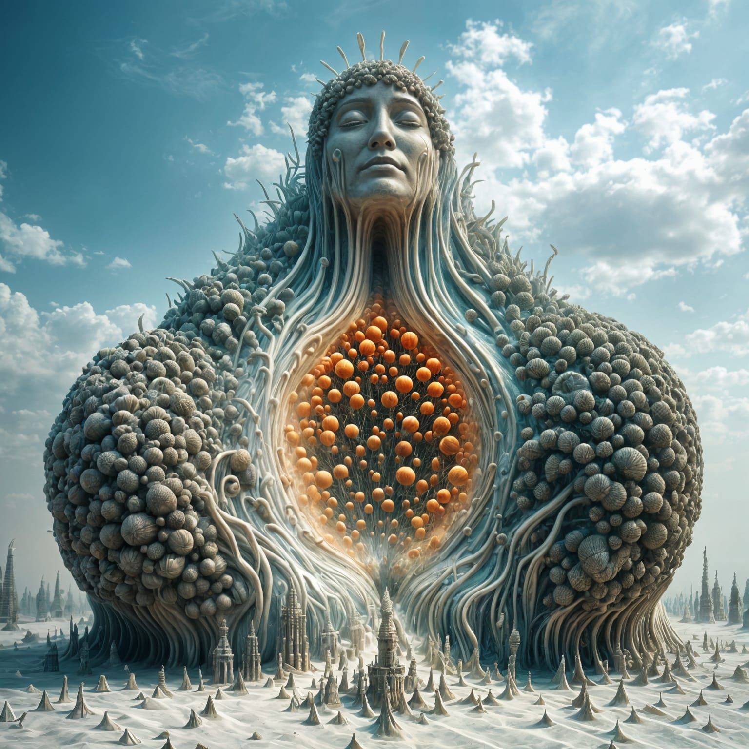 Surreal Brain Landscape Double Exposure Art