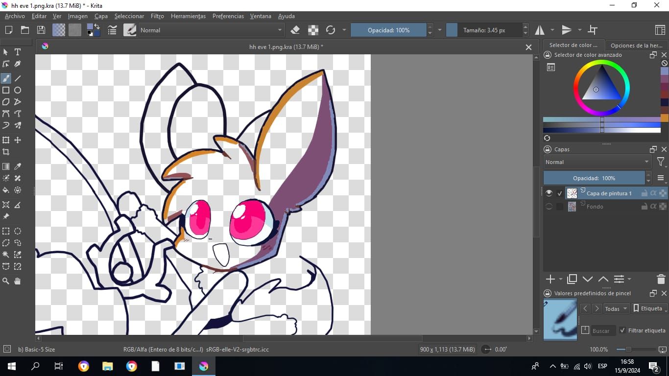 christmas eevee using krita pt 4