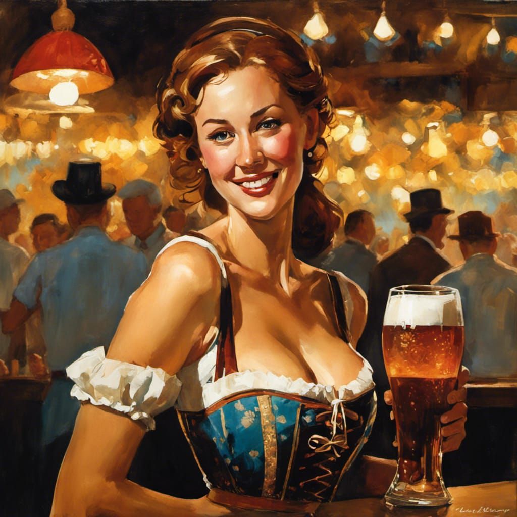 Barmaid in dirndl   by @Sara