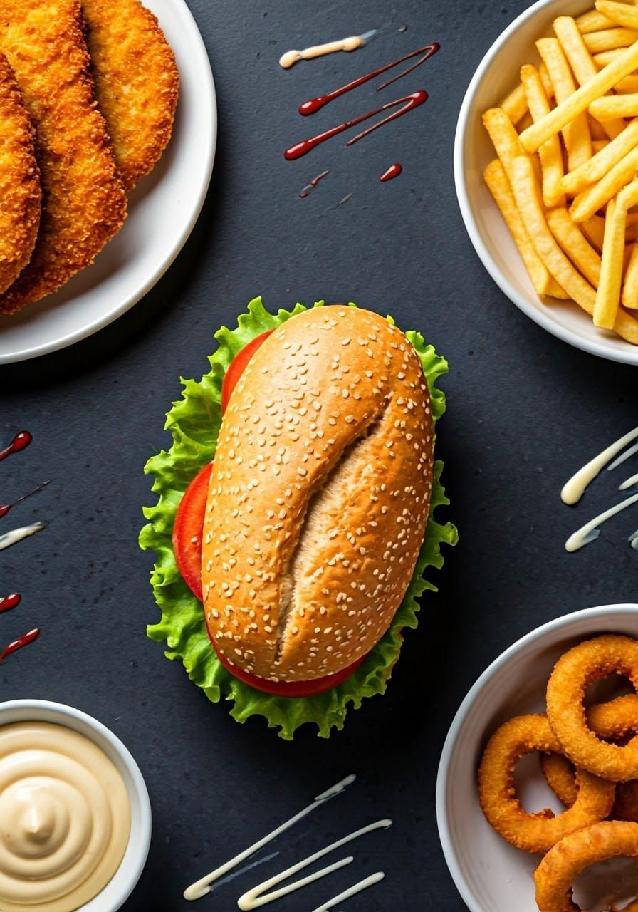 Surreal Gourmet Masterpiece on Dark Background in High Resol...