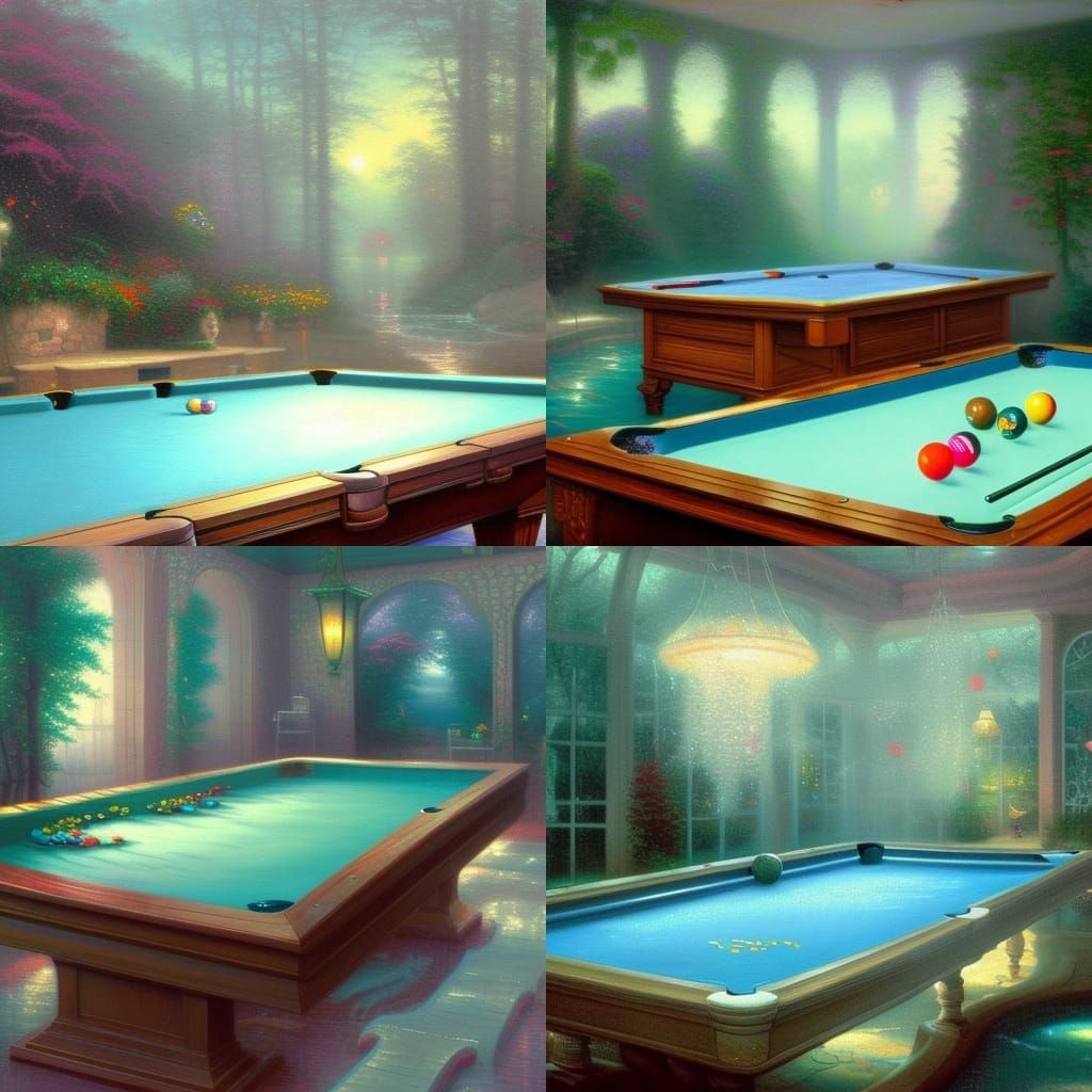 Swimming pool in a billiards table filled with water AI Generated