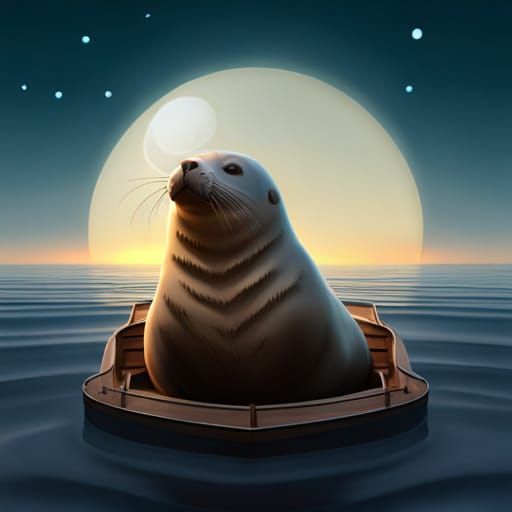 Seal on a Boat - SDXL