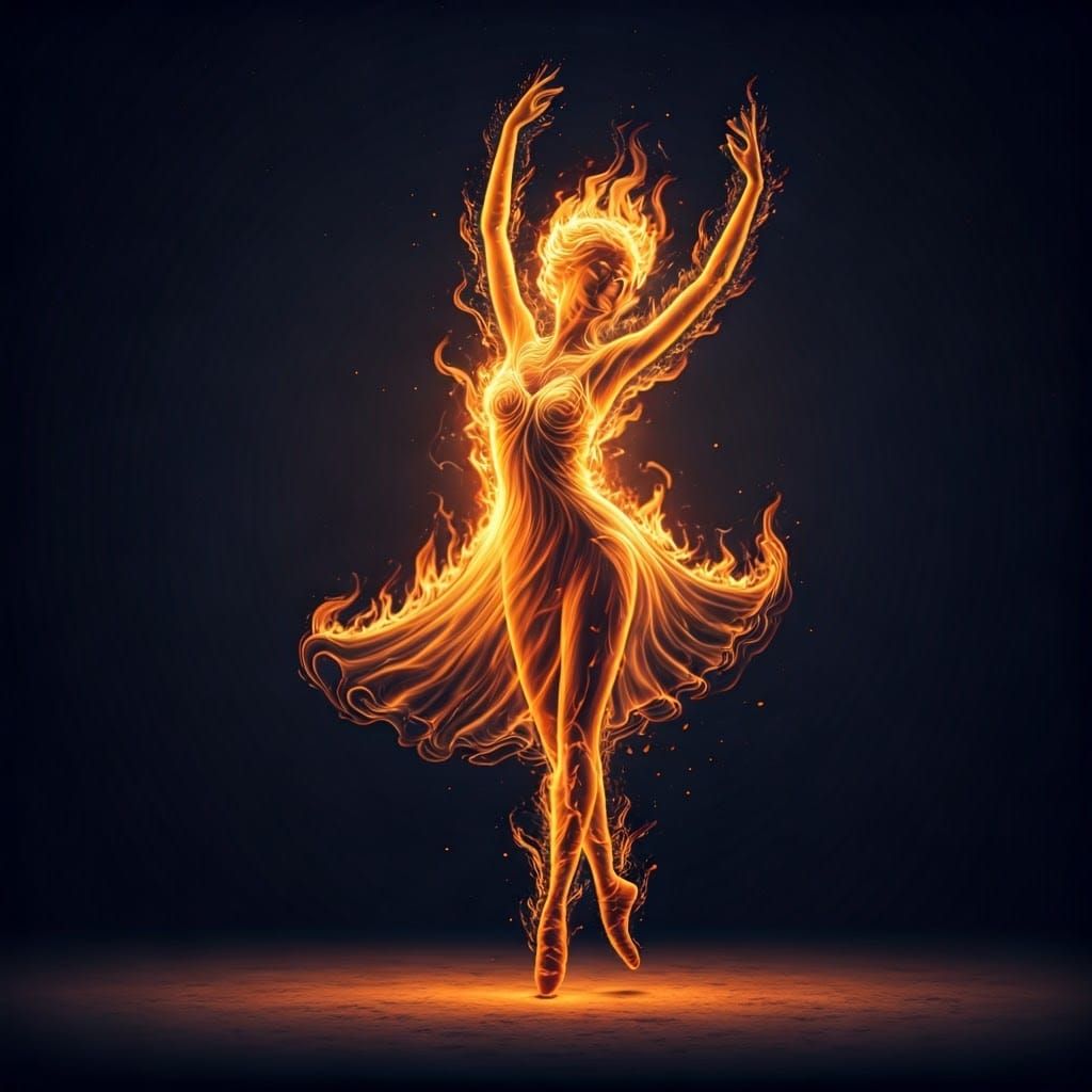 flame in the form of a beautiful dancing girl  by @DJDiztorted