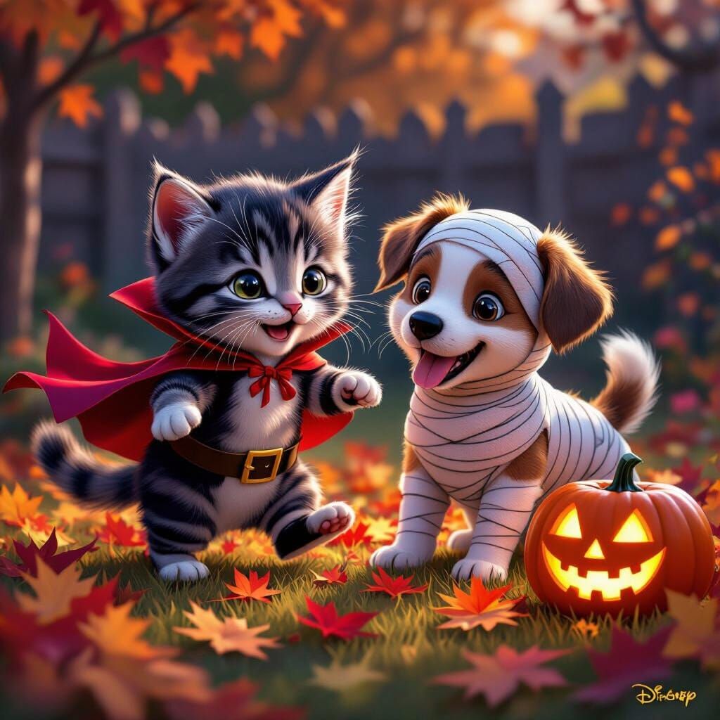 Critters playing Halloween  by @BittenHead