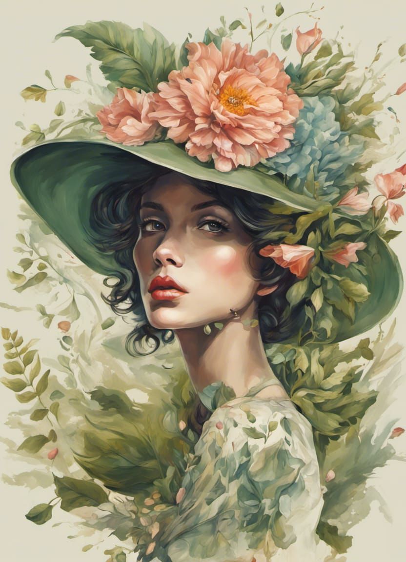 Floral lady - AI Generated Artwork - NightCafe Creator