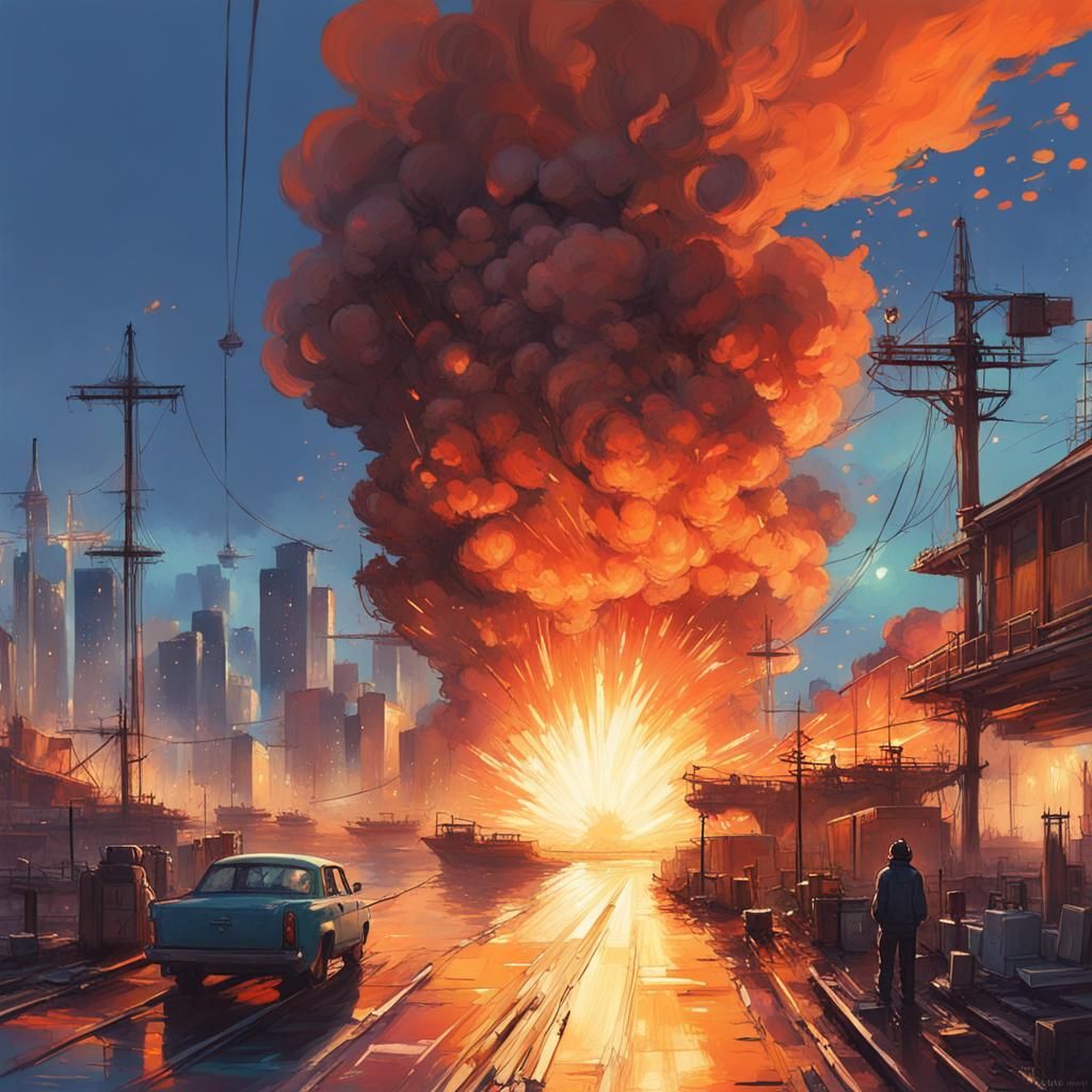 Massive explosion in the city