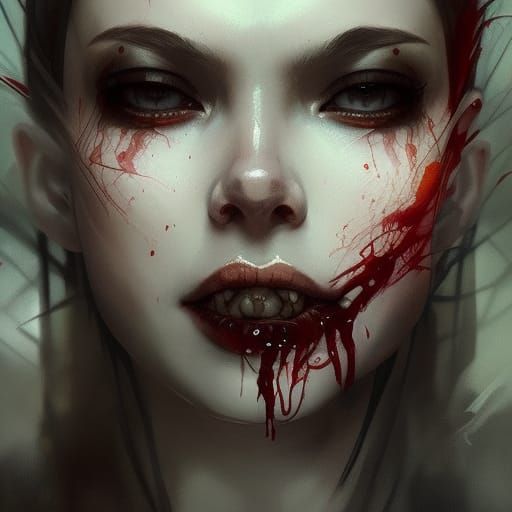 Sharp fangs.  by @doodler