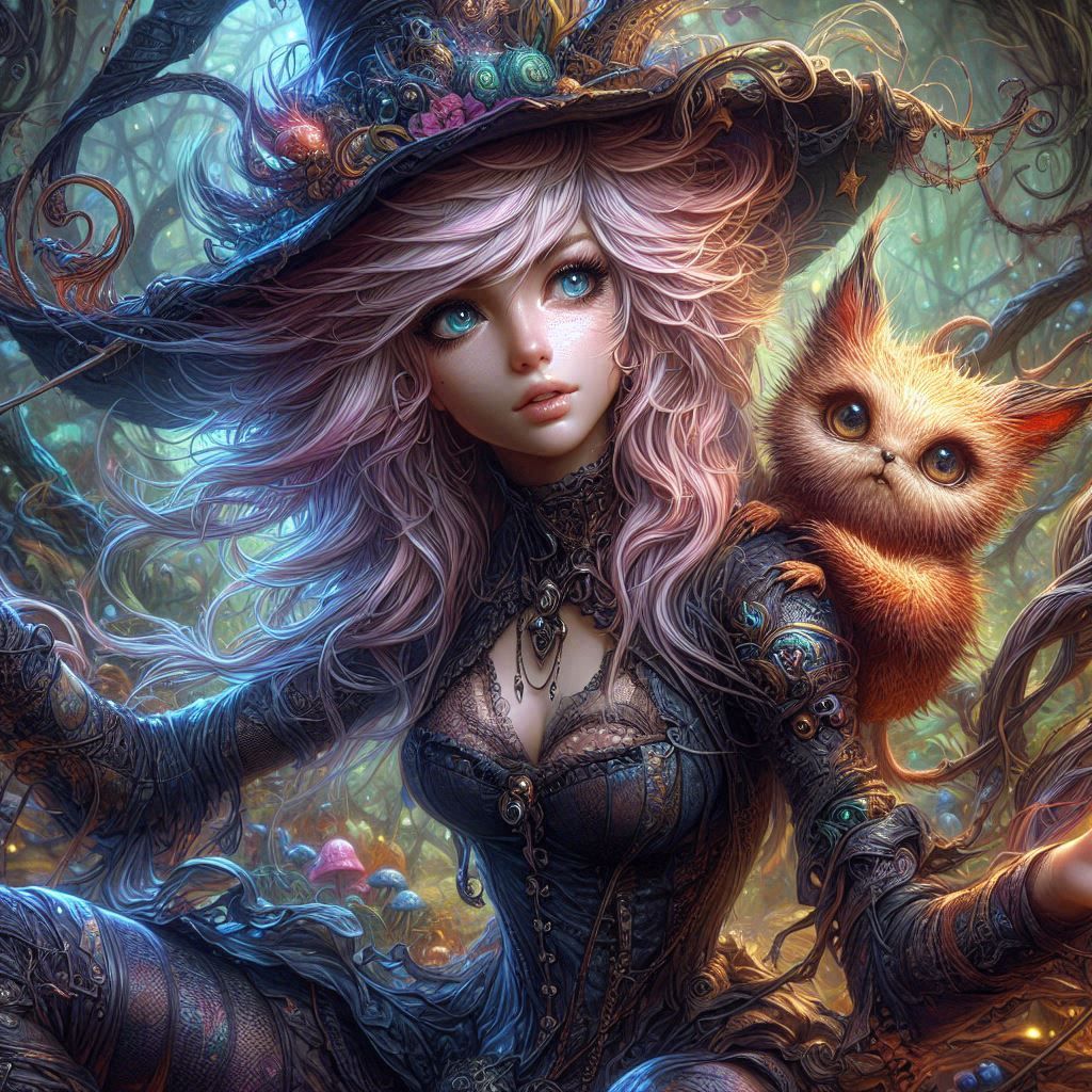 Witch KeKe and her familiar Snicks