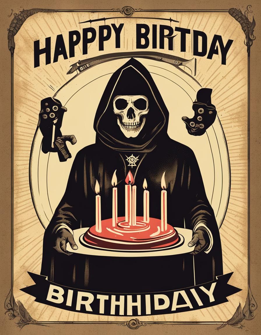 Vintage cultist birthday card