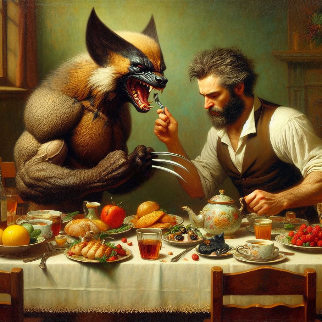 Wolverine Having Brunch with His Wolverine