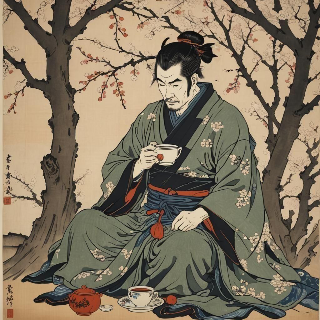 Resting after a rough day with a cup of sencha tea.  by @Helvetica_