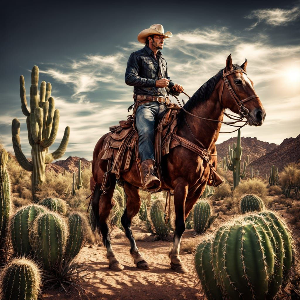 Cute Cowboy Desert Dweller Upon Trusty Steed! 2  by @Inner Peace
