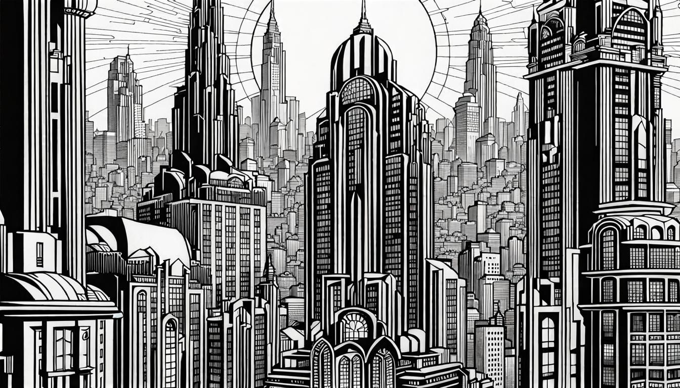 Line Art Skyscrapers   by @Chelle