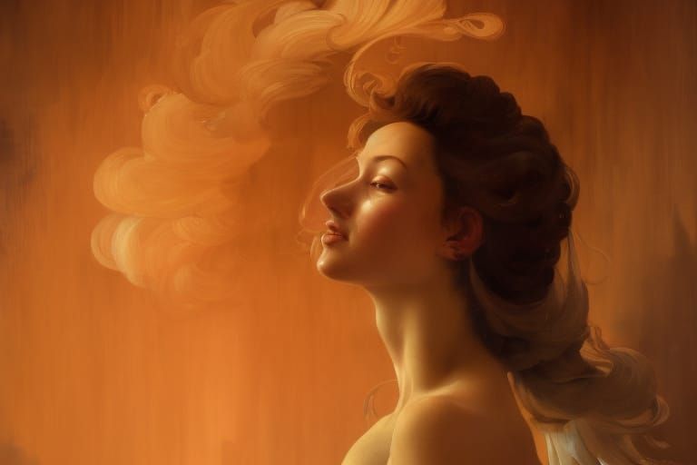 woman portrait, botticelli painting style,