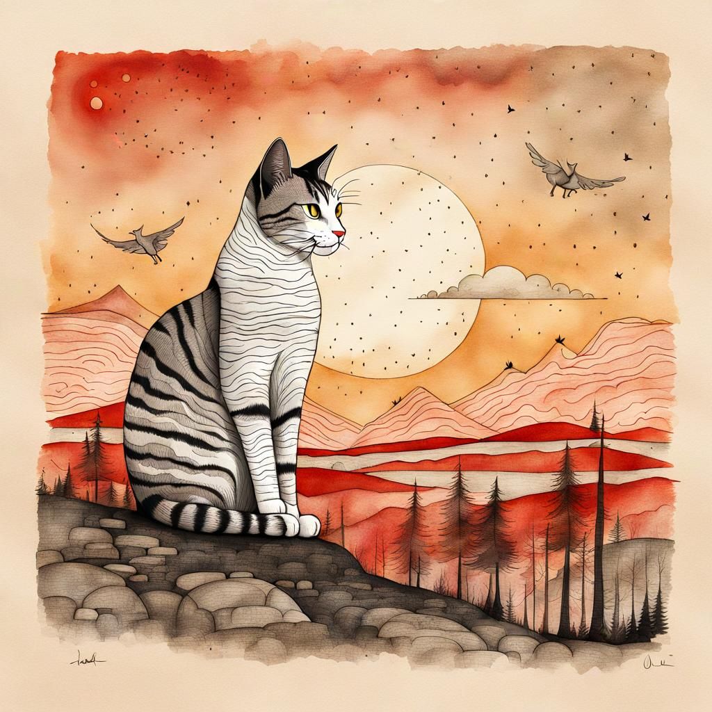 tabby white and red cat