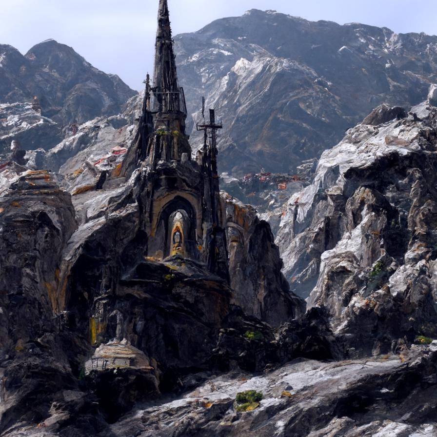 European cathedral mountainous terrain